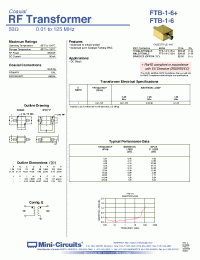 Datasheet FTB-1-6*C15 manufacturer Mini-Circuits
