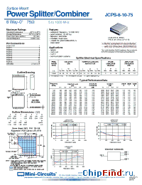 Datasheet JCPS-8-10-75 manufacturer Mini-Circuits