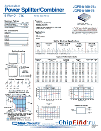 Datasheet JCPS-8-850-75+ manufacturer Mini-Circuits