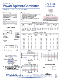 Datasheet JPS-2-1-75+ manufacturer Mini-Circuits