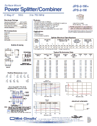 Datasheet JPS-2-1W+ manufacturer Mini-Circuits