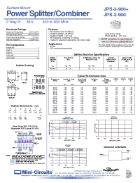 Datasheet JPS-2-900+ manufacturer Mini-Circuits