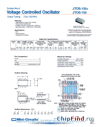 Datasheet JTOS-150+ manufacturer Mini-Circuits