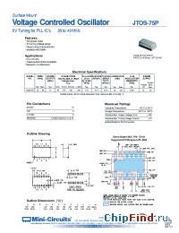 Datasheet JTOS-75P manufacturer Mini-Circuits