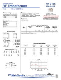 Datasheet JTX-2-10T manufacturer Mini-Circuits