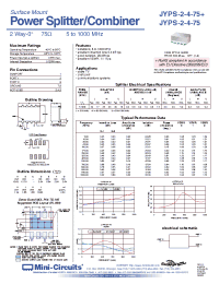 Datasheet JYPS-2-4-75 manufacturer Mini-Circuits