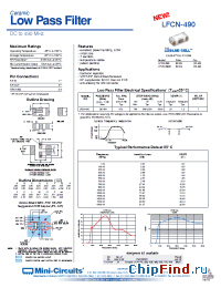 Datasheet LFCN-490D manufacturer Mini-Circuits