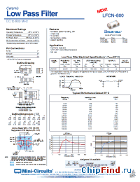 Datasheet LFCN-800 manufacturer Mini-Circuits