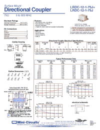 Datasheet LRDC-12-1-75J manufacturer Mini-Circuits