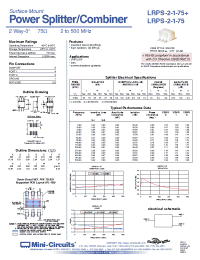 Datasheet LRPS-2-1-75 manufacturer Mini-Circuits