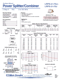 Datasheet LRPS-2-1-75J+ manufacturer Mini-Circuits