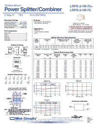 Datasheet LRPS-2-1W-75 manufacturer Mini-Circuits