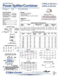 Datasheet LRPS-2-1W-75J+ manufacturer Mini-Circuits