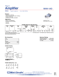 Datasheet MAN-1AD manufacturer Mini-Circuits