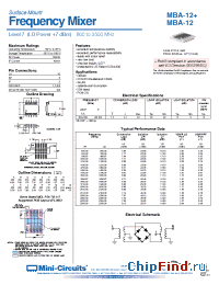 Datasheet MBA-12 manufacturer Mini-Circuits