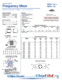 Datasheet MBA-15L+ manufacturer Mini-Circuits