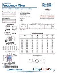 Datasheet MBA-25MH+ производства Mini-Circuits