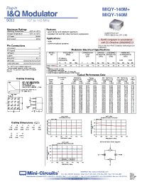 Datasheet MIQY-140M+ manufacturer Mini-Circuits