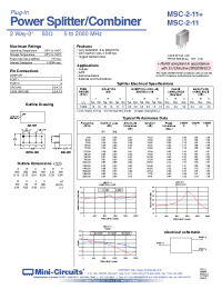 Datasheet MSC-2-11+ manufacturer Mini-Circuits