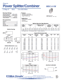 Datasheet MSC-2-1W manufacturer Mini-Circuits