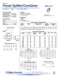 Datasheet MSC-2-5 manufacturer Mini-Circuits