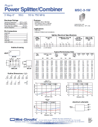 Datasheet MSC-3-1W manufacturer Mini-Circuits