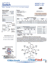 Datasheet MSWT-4-20+ manufacturer Mini-Circuits