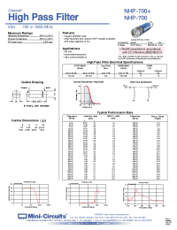 Datasheet NHP-700 manufacturer Mini-Circuits