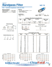 Datasheet NIF-70 manufacturer Mini-Circuits