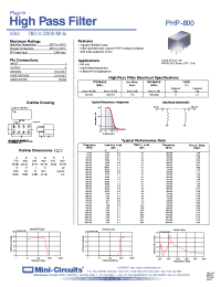 Datasheet PHP-800 manufacturer Mini-Circuits