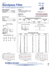 Datasheet PIF-40 manufacturer Mini-Circuits