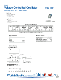 Datasheet POS-100P manufacturer Mini-Circuits