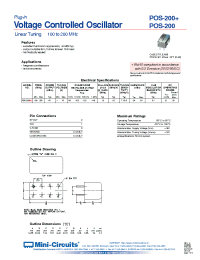 Datasheet POS-200+ manufacturer Mini-Circuits