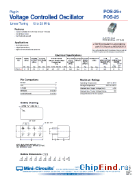 Datasheet POS-25 manufacturer Mini-Circuits