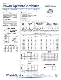 Datasheet PRSC-2050 manufacturer Mini-Circuits