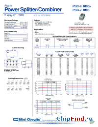 Datasheet PSC-2-1000+ manufacturer Mini-Circuits