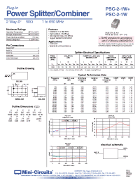 Datasheet PSC-2-1W+ manufacturer Mini-Circuits