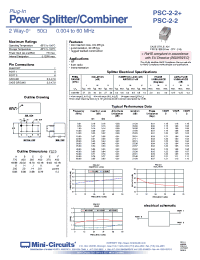 Datasheet PSC-2-2+ manufacturer Mini-Circuits