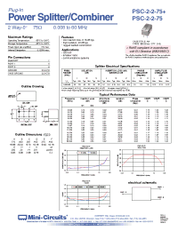 Datasheet PSC-2-2-75+ производства Mini-Circuits