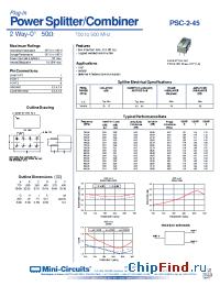 Datasheet PSC-2-45 manufacturer Mini-Circuits
