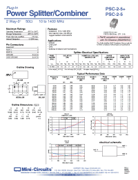 Datasheet PSC-2-5+ производства Mini-Circuits