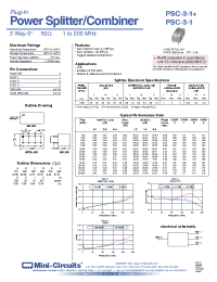 Datasheet PSC-3-1+ manufacturer Mini-Circuits