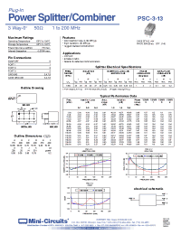 Datasheet PSC-3-13 manufacturer Mini-Circuits