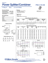 Datasheet PSC-3-13-39 manufacturer Mini-Circuits