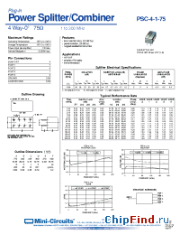 Datasheet PSC-4-1-75 manufacturer Mini-Circuits