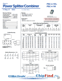 Datasheet PSC-4-1W+ manufacturer Mini-Circuits