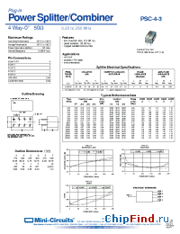 Datasheet PSC-4-3 manufacturer Mini-Circuits