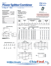 Datasheet PSC-4-5+ manufacturer Mini-Circuits