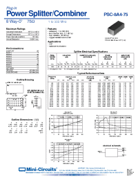 Datasheet PSC-8A4-75 manufacturer Mini-Circuits