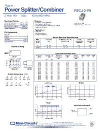 Datasheet PSCJ-2-1W manufacturer Mini-Circuits
